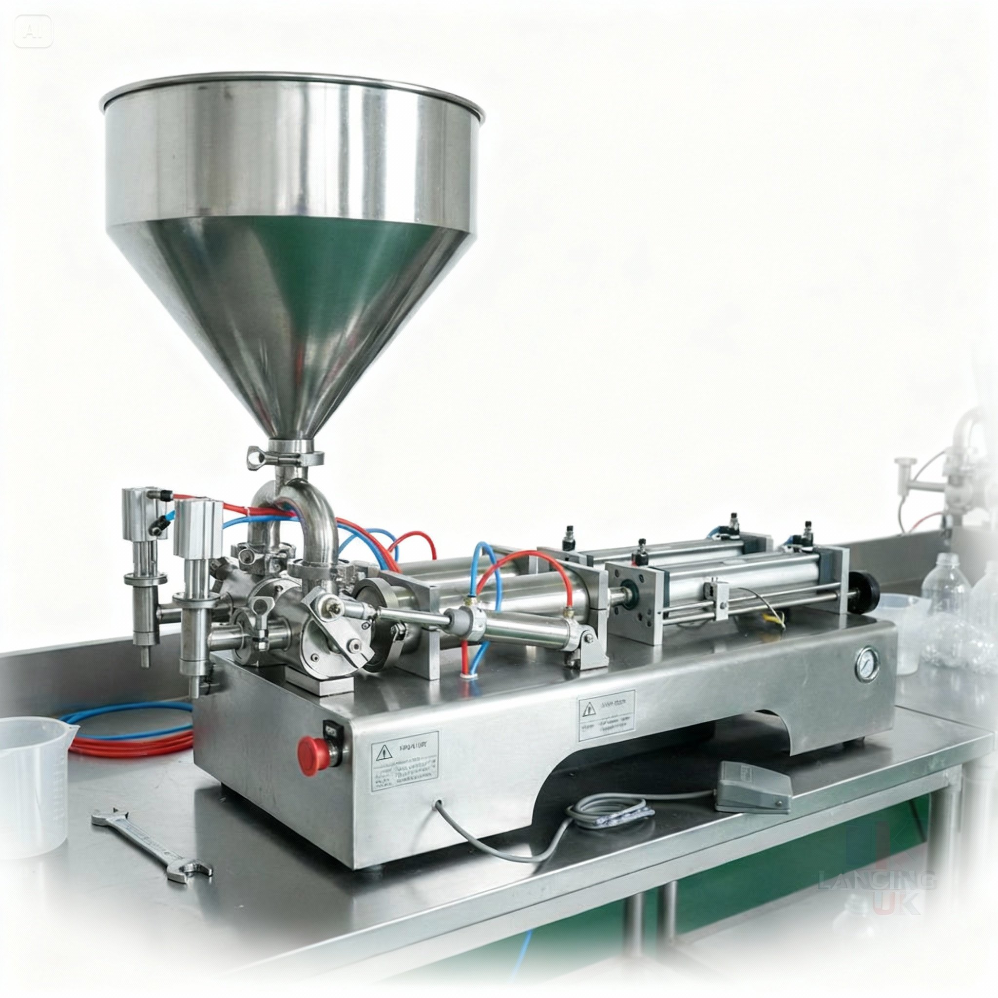 LU-GT2P 2 Nozzles Fully Pneumatic Honey Ketchup Paste Filling Machine