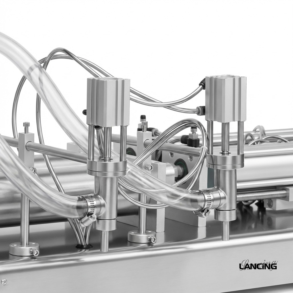 LU-YT2 2 Nozzles Full Pneumatic Liquid Olive Oil Filling Machine