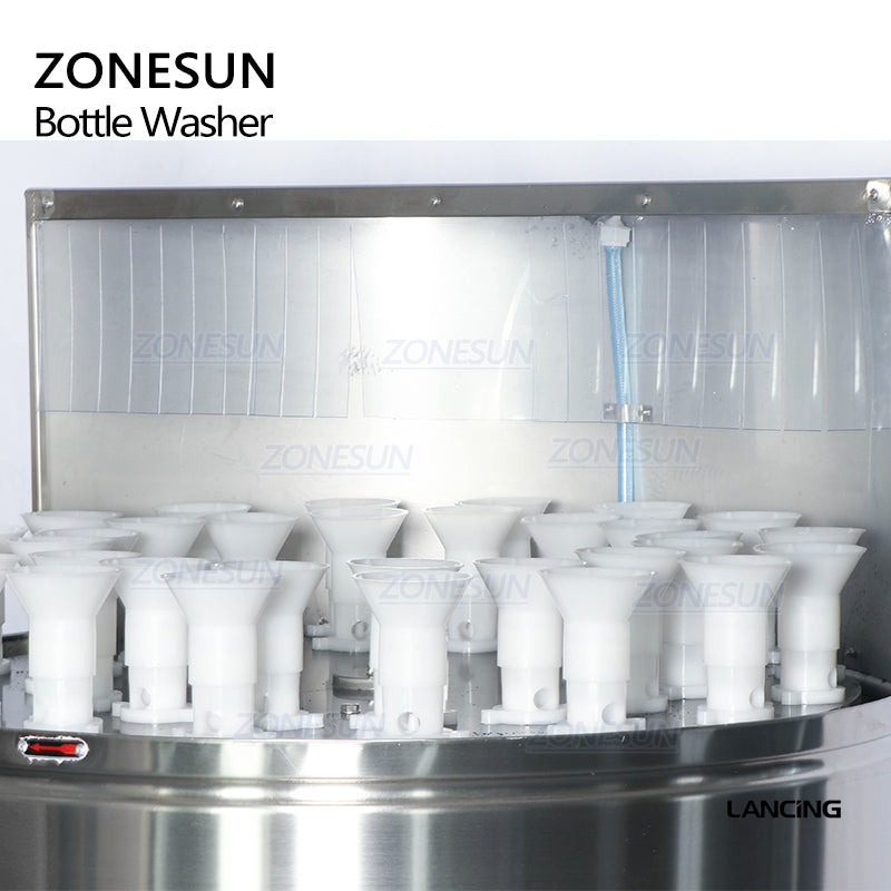 Rotary Small Semi Automatic Bottle Washing Machine gallery 4