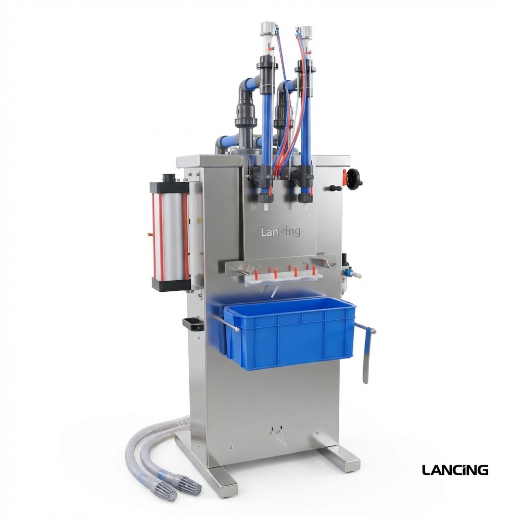 LU-YTCR2 Fully Pneumatic Semi-automatic 2 Nozzles Corrosive Liquid Filling Machine